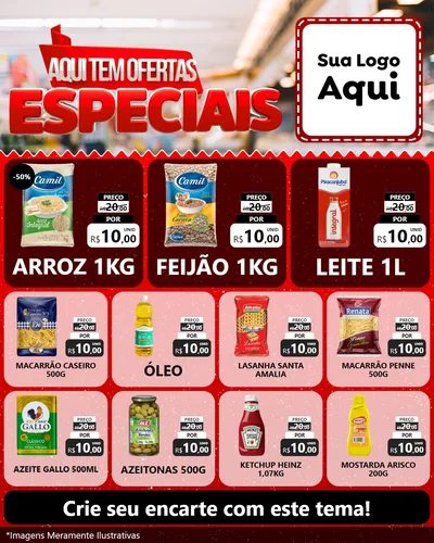 Modelo de Rede Social para Feed Instagram com o tema Aqui Tem Ofertas Especiais para Supermercado
