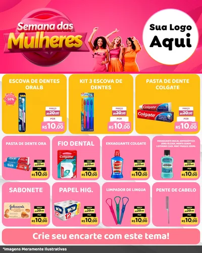 Modelo de Rede Social para Feed Instagram com o tema Semana das Mulheres para Higiene Pessoal