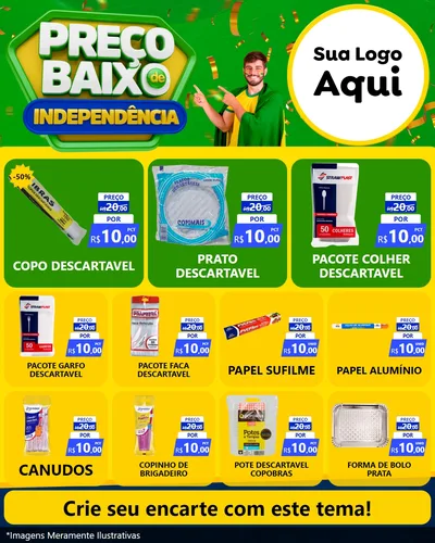 Modelo de Rede Social para Feed Instagram com o tema Preço Baixo de Independência para Embalagens