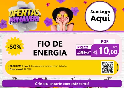 Modelo de Cartaz para Cartaz A4 Horizontal com o tema Ofertas Da Primavera para Materiais Elétricos