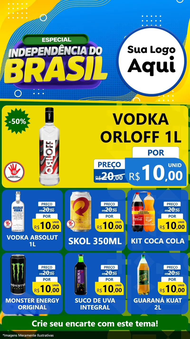 Modelo de Rede Social para Stories com o tema Especial Independência do Brasil para Distribuidora de bebidas