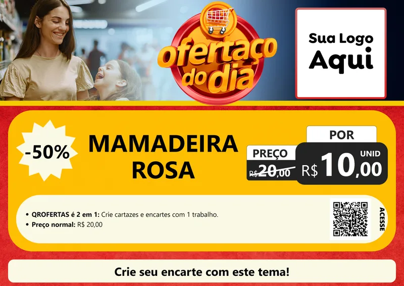 Modelo de Cartaz para Cartaz A4 Horizontal com o tema Ofertaço Do Dia para Bebês