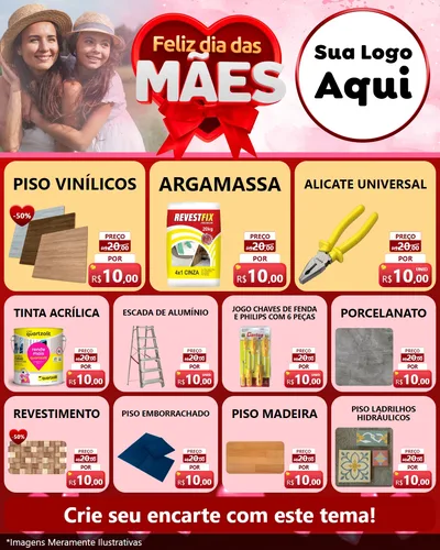 Modelo de Rede Social para Feed Instagram com o tema Feliz Dia Das Mães para Material para Construção
