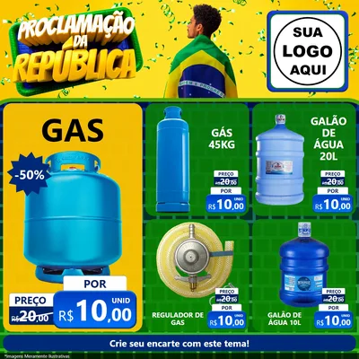 Modelo de Rede Social para Feed Facebook com o tema Proclamação da República para Água e gás