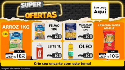 Modelo de TV para TV Horizontal com o tema Super Ofertas para Supermercado