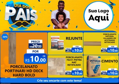 Modelo de Encarte para Encarte A4 Horizontal com o tema Dia dos Pais para Pisos e revestimentos