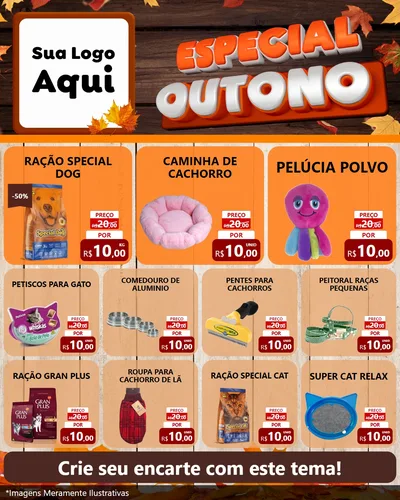 Modelo de Rede Social para Feed Instagram com o tema Especial Outono para Pet Shop