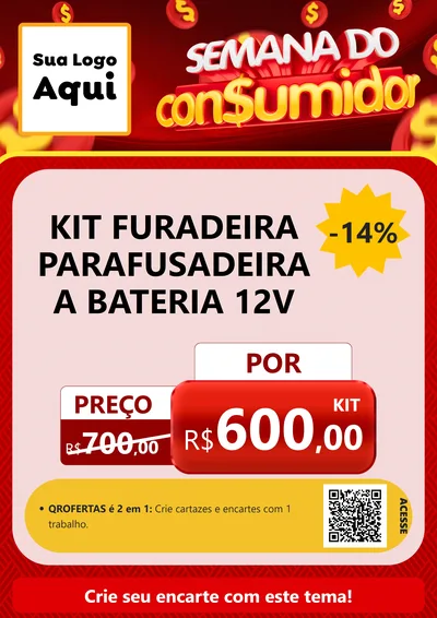 Modelo de Cartaz para Cartaz A4 Vertical com o tema Semana do Consumidor para Maquinas e Ferramentas
