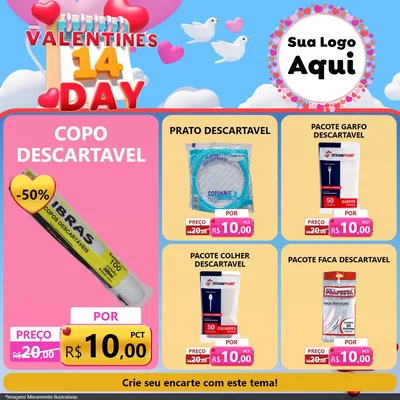 Modelo de Rede Social para Feed Facebook com o tema Valentine's Day para Embalagens