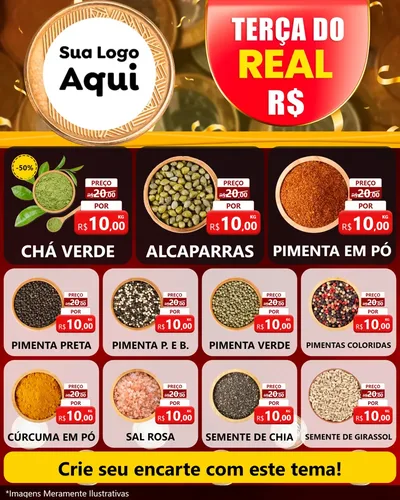 Modelo de Rede Social para Feed Instagram com o tema Terça do Real para Produtos Naturais