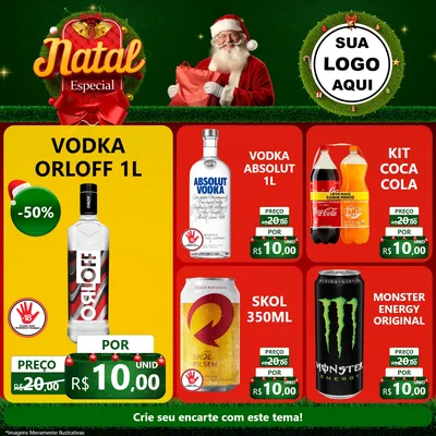 Modelo de Rede Social para Feed Facebook com o tema Natal Especial para Distribuidora de bebidas