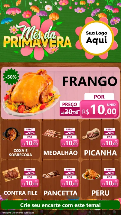 Modelo de Rede Social para Stories com o tema Mês da Primavera para Assados