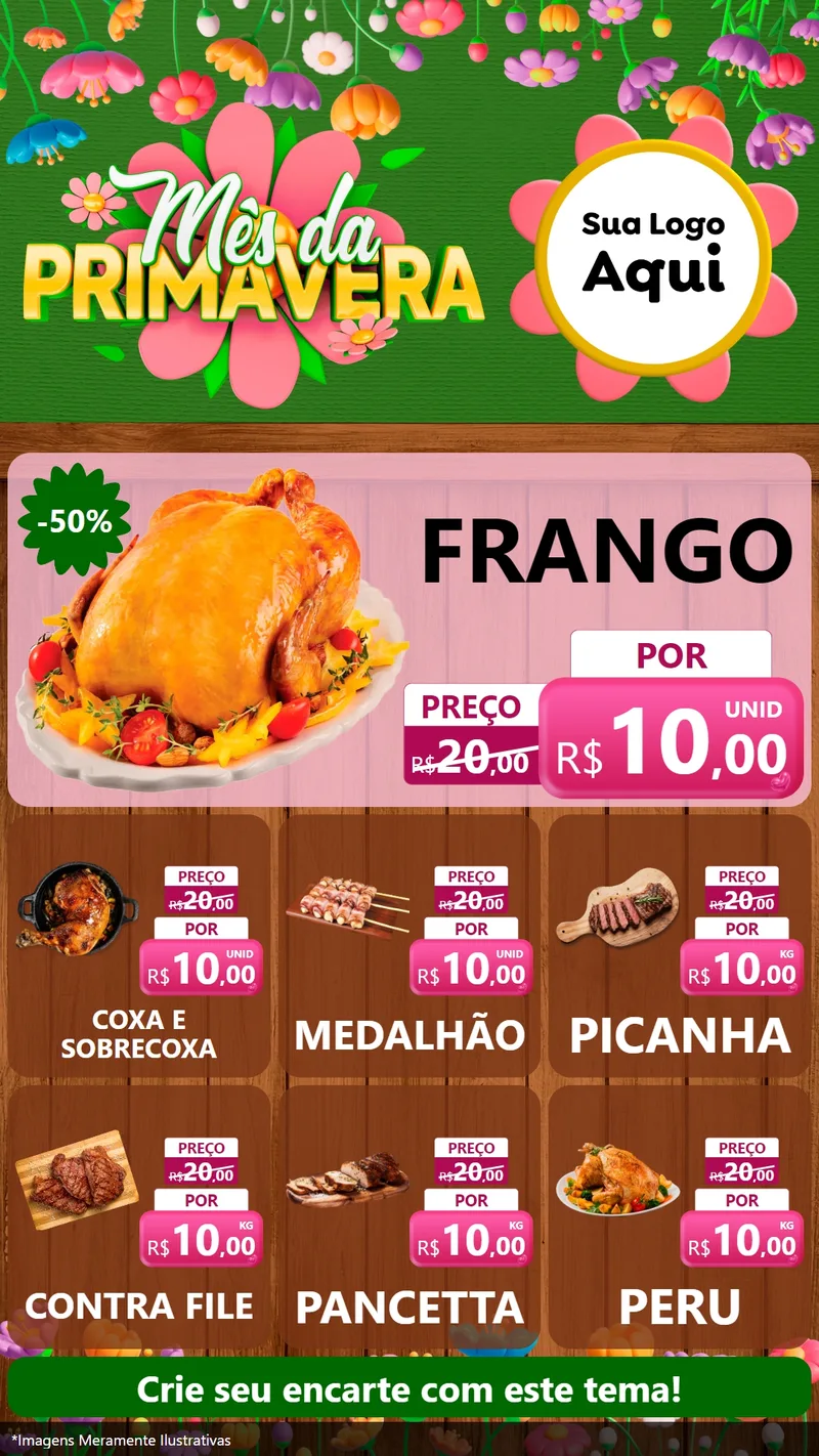 Modelo de Rede Social para Stories com o tema Mês da Primavera para Assados
