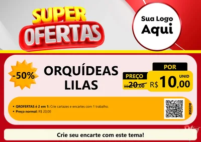 Modelo de Cartaz para Cartaz A4 Horizontal com o tema Super Ofertas para Floricultura e jardim