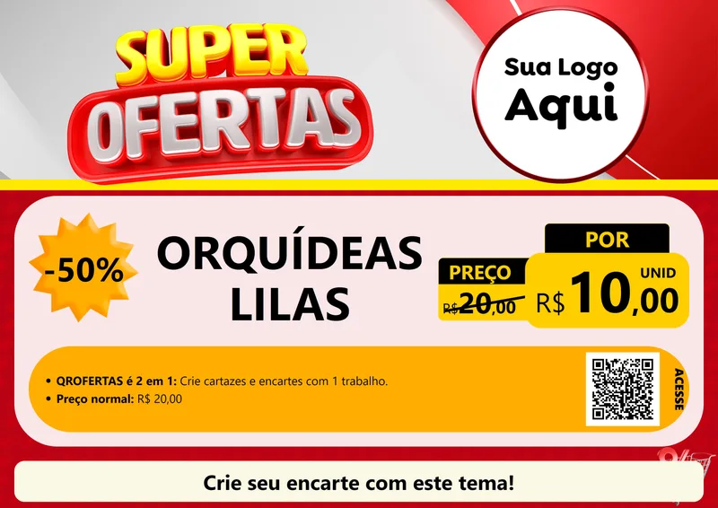 Modelo de Cartaz para Cartaz A4 Horizontal com o tema Super Ofertas para Floricultura e jardim