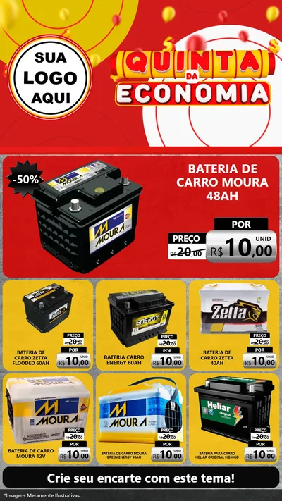 Modelo de Rede Social para Stories com o tema Quinta da Economia para Baterias Elétricas
