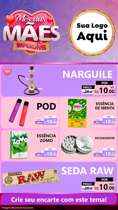 Modelo de TV para TV Vertical com o tema Mês das Mães Imperdível para Tabacaria