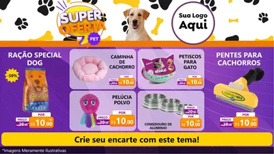 Modelo de TV para TV Horizontal com o tema Super Oferta Pet para Pet Shop