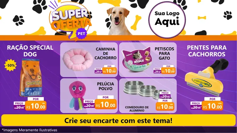 Modelo de TV para TV Horizontal com o tema Super Oferta Pet para Pet Shop