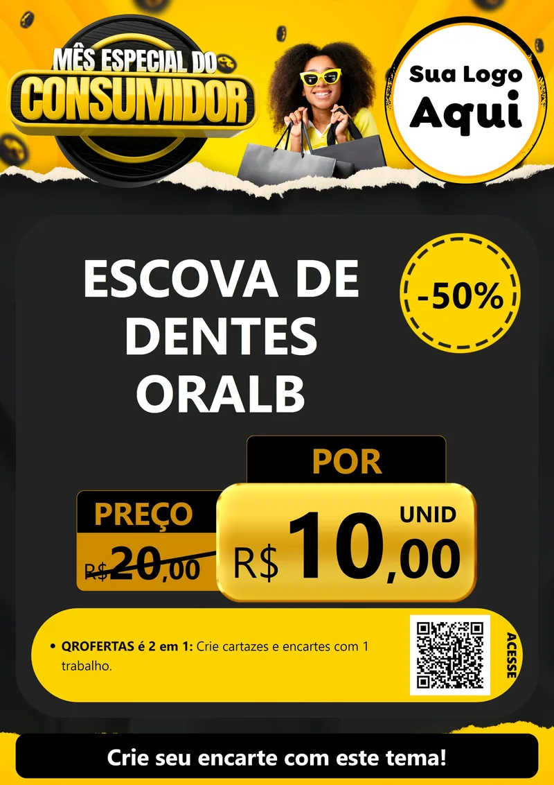 Modelo de Cartaz para Cartaz A4 Vertical com o tema Mês Especial do Consumidor para Higiene Pessoal