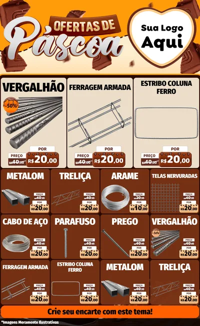 Modelo de Encarte para Encarte Grande com o tema Ofertas de Páscoa para Ferragens