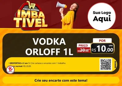 Modelo de Cartaz para Cartaz A4 Horizontal com o tema Fim de Semana Imbatível para Distribuidora de bebidas
