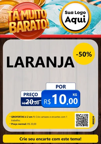 Modelo de Cartaz para Cartaz A4 Vertical com o tema Está Muito Barato para Hortifrúti
