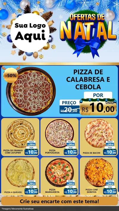Modelo de Rede Social para Stories com o tema Ofertas de Natal para Pizzaria