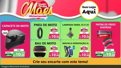 Modelo de TV para TV Horizontal com o tema Show das Mães - Ofertas Especiais para Moto peças