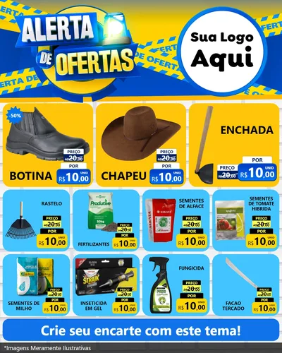 Modelo de Rede Social para Feed Instagram com o tema Alerta de Ofertas para Agropecuária