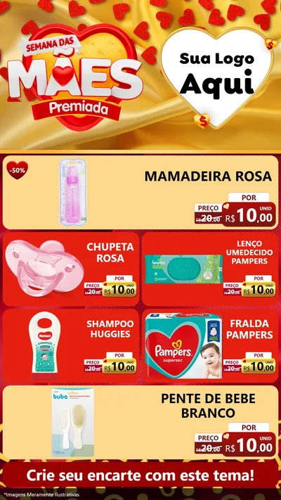 Modelo de TV para TV Vertical com o tema Semana das Mães Premiada para Bebês