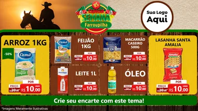 Modelo de TV para TV Horizontal com o tema Especial Semana Farroupilha para Supermercado