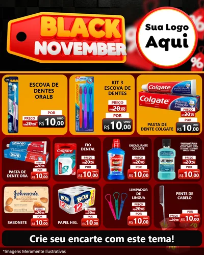 Modelo de Rede Social para Feed Instagram com o tema Black November para Higiene Pessoal