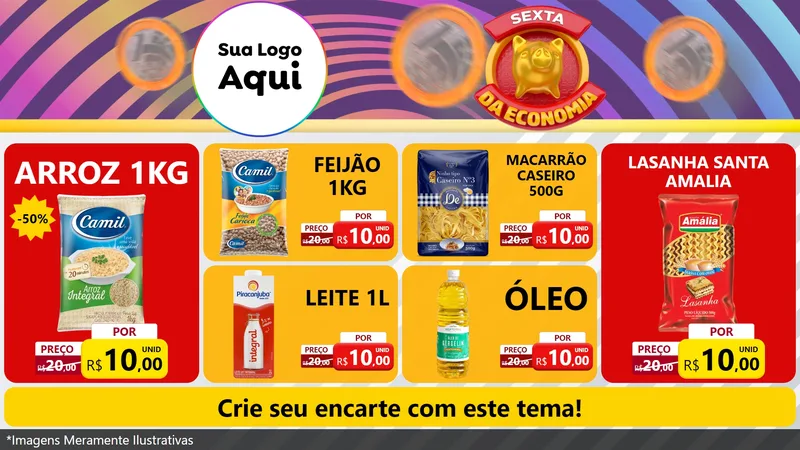 Modelo de TV para TV Horizontal com o tema Sexta da Economia para Supermercado