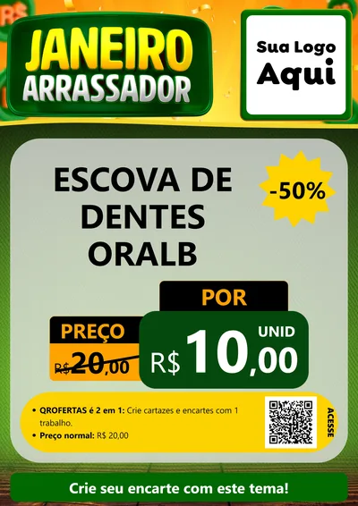 Modelo de Cartaz para Cartaz A4 Vertical com o tema Janeiro Arrasador para Higiene Pessoal