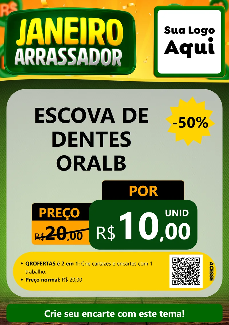 Modelo de Cartaz para Cartaz A4 Vertical com o tema Janeiro Arrasador para Higiene Pessoal