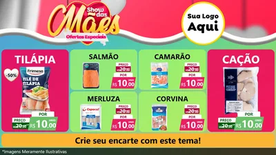 Modelo de TV para TV Horizontal com o tema Show das Mães - Ofertas Especiais para Peixaria