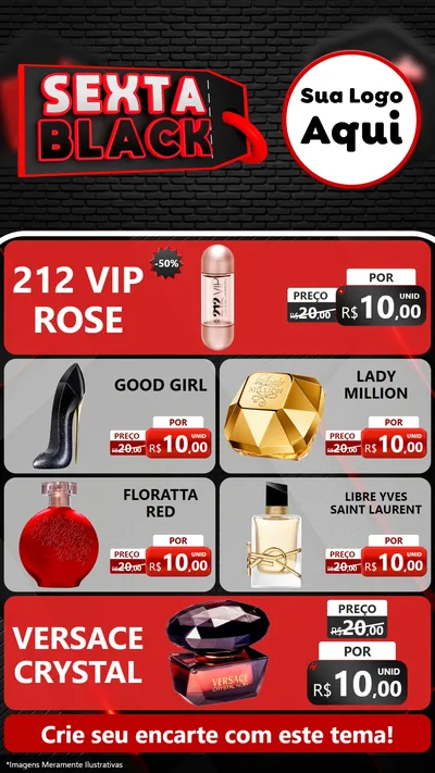 Modelo de TV para TV Vertical com o tema Sexta Black para Perfumes