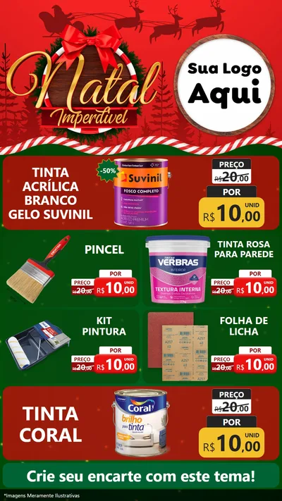 Modelo de TV para TV Vertical com o tema Natal Imperdível para Tintas e Ferramentas