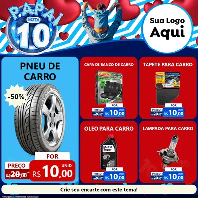 Modelo de Rede Social para Feed Facebook com o tema Papai Nota 10 para Auto peças