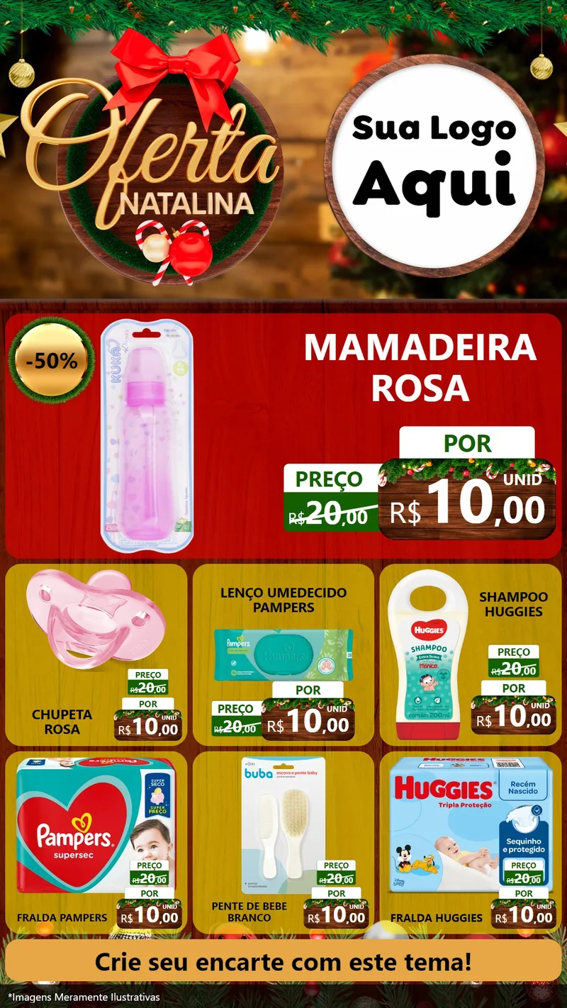 Modelo de Rede Social para Stories com o tema Ofertas Natalina para Bebês