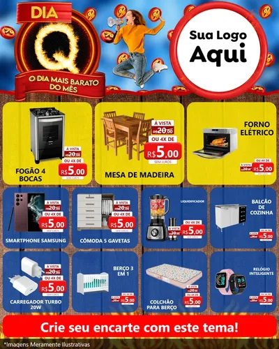 Modelo de Rede Social para Feed Instagram com o tema Dia Q - O Dia Mais Barato Do Mês para Móveis e Eletro