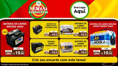 Modelo de TV para TV Horizontal com o tema Semana Farroupilha para Baterias Elétricas
