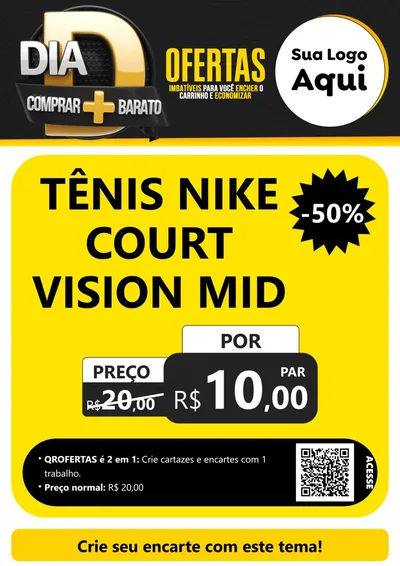 Modelo de Cartaz para Cartaz A4 Vertical com o tema Dia D Mais Economia para Calçados