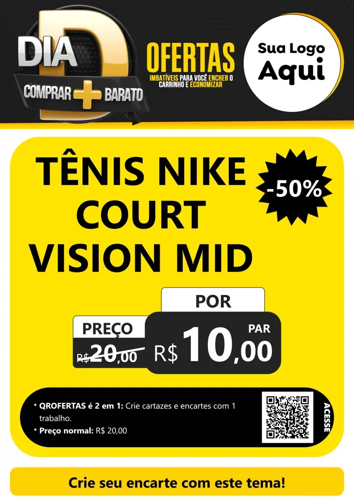 Modelo de Cartaz para Cartaz A4 Vertical com o tema Dia D Mais Economia para Calçados