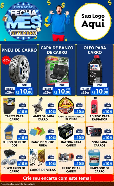 Modelo de Encarte para Encarte Grande com o tema Operação Fecha Mês Setembro para Auto peças