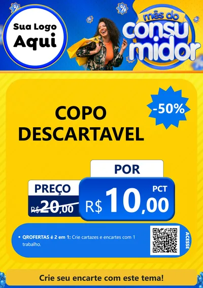 Modelo de Cartaz para Cartaz A4 Vertical com o tema Mês do Consumidor para Embalagens