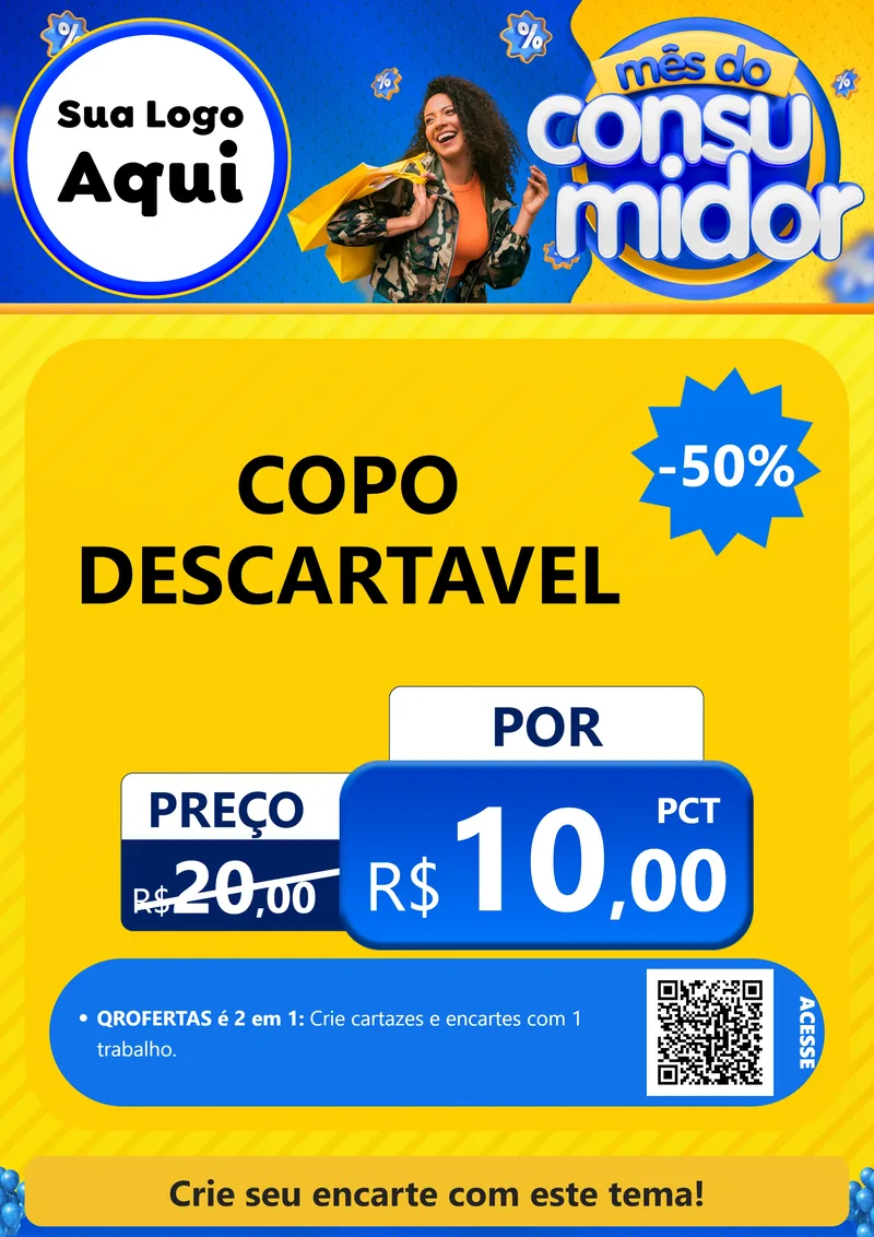 Modelo de Cartaz para Cartaz A4 Vertical com o tema Mês do Consumidor para Embalagens