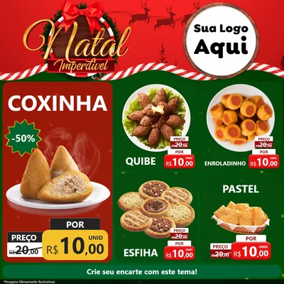 Modelo de Rede Social para Feed Facebook com o tema Natal Imperdível para Salgadaria