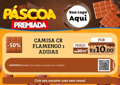 Modelo de Cartaz para Cartaz A4 Horizontal com o tema Páscoa Premiada para Roupas e acessórios